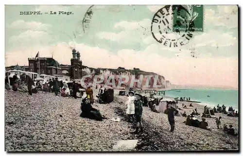 Dieppe - La Plage - enfants - children Ansichtskarte AK