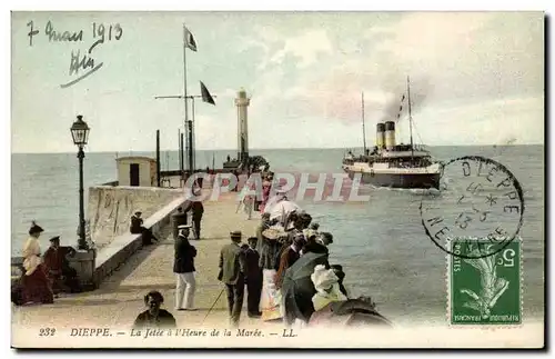 Dieppe - La Jetee a l&#39Heure de la Maree Ansichtskarte AK