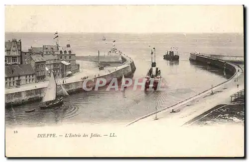 Cartes postales Dieppe L&#39entree des jetees