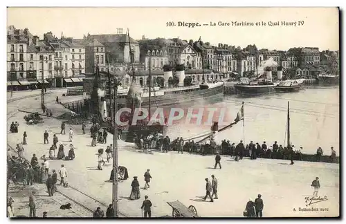 Ansichtskarte AK Dieppe La gare maritime et le quai Henri IV