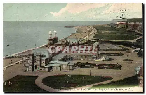 Cartes postales Dieppe Le casino et la plage pris du chateau