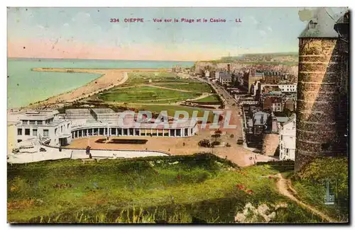 Cartes postales Dieppe Vue sur la plage et le casino