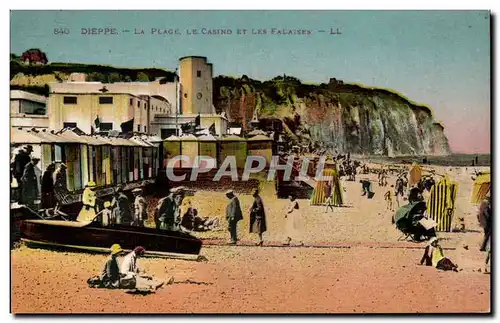 Cartes postales Dieppe La plage le casino et les falaises