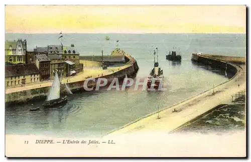 Cartes postales Dieppe L&#39entree des jetees