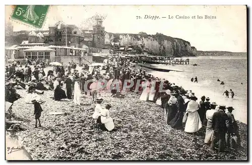 Cartes postales Dieppe Le casino et les bains