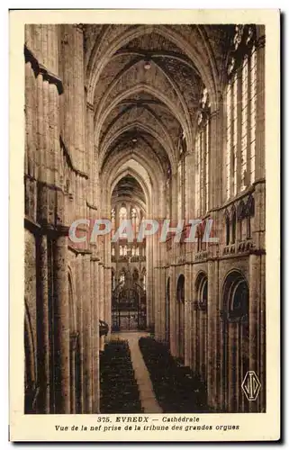 Ansichtskarte AK Evreux Cathedrale Vue de la nef prise de la tribune des grands orgues orgue