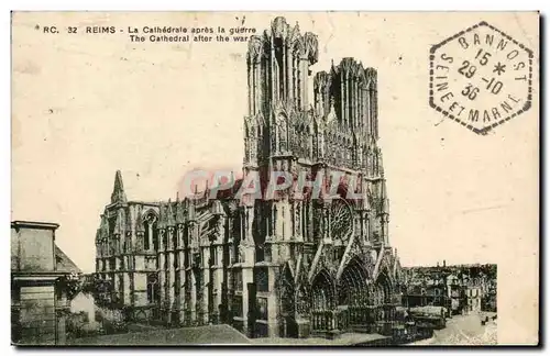 Ansichtskarte AK Reims La cathedrale apres la guerre