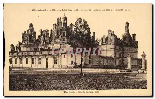 Cartes postales Chambord Le chateau Entree du parterre du roi de Pologne