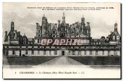 Cartes postales Chambord Le chateau Facade Sud