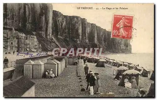 Cartes postales Le Treport La plage et les falaises