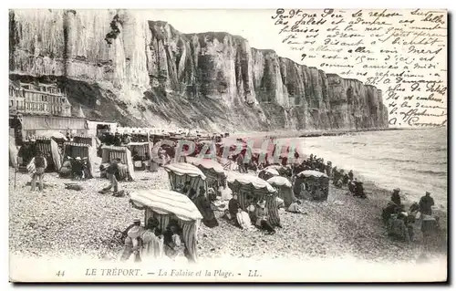 Cartes postales Le Treport La falaise et la plage