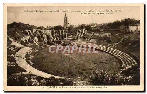 Cartes postales Saintes Les arenes gallo romaines Vue d&#39ensemble