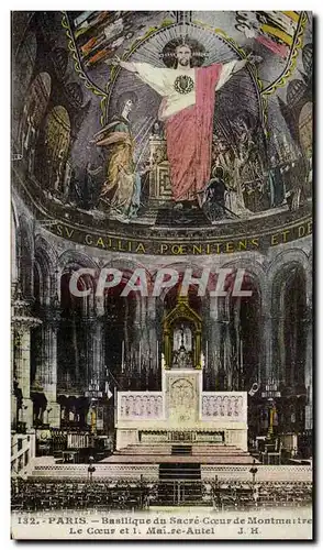 Cartes postales Paris Basilique du SAcre Coeur de Montmartre Le coeur et le maitre autel