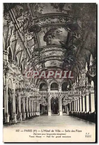 Cartes postales Paris Hotel de ville Salle des fetes