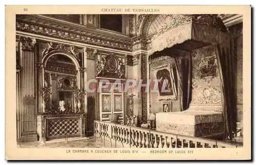 Cartes postales Versailles La chambre a coucher de Louis XIV