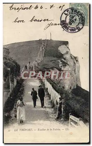 Cartes postales Le Treport Escalier de la Falaise