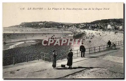 Ansichtskarte AK Le Havre La plage et le Nice Havrais vue de la digue nord