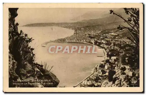 Cartes postales Menton Vue generale prise de la frontiere italienne