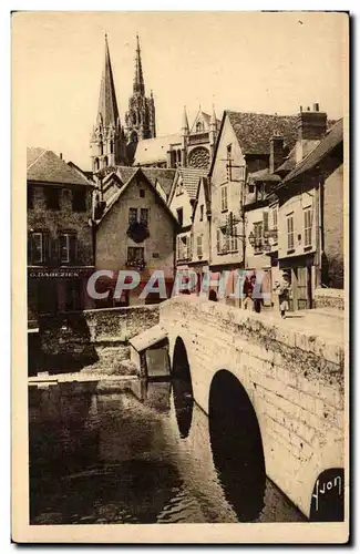 Ansichtskarte AK Chartres Vieux pont et vieilles maisons