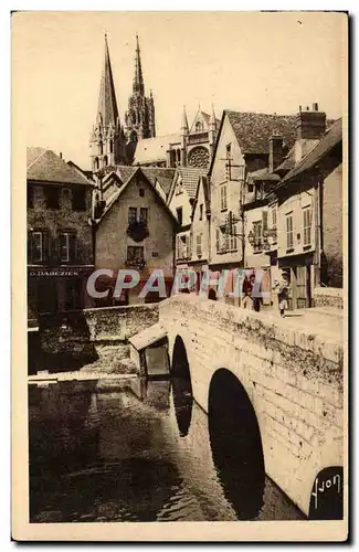 Cartes postales Chartres Vieux pont et vieilles maisons