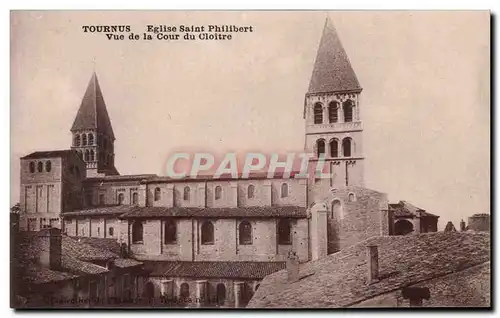 Cartes postales Tournus Eglise Saint Philibert Vue de la cour du cloitre