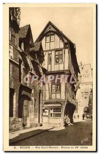 Cartes postales Rouen Rue Saint Romain Maison du 15eme