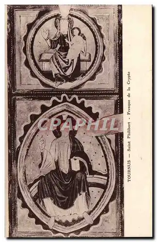 Cartes postales Tournus St Philibert Fresque de la crypte