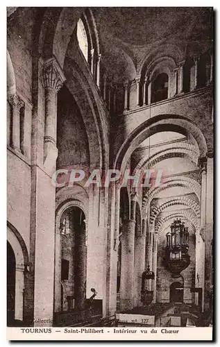 Cartes postales Tournus St Philibert Interieur vu du choeur orgue