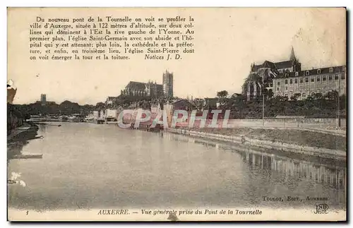 Cartes postales Auxerre Vue generale prise du pont de la Tournelle