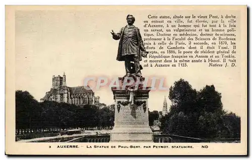 Ansichtskarte AK Auxerre La statue de Paul Bert par Peynot