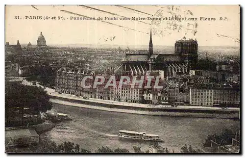 Ansichtskarte AK Paris Panorama de Paris vers Notre Dame et le quai aux Fleurs