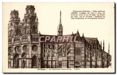 Cartes postales Orleans Cathedrale Sainte Croix Facade