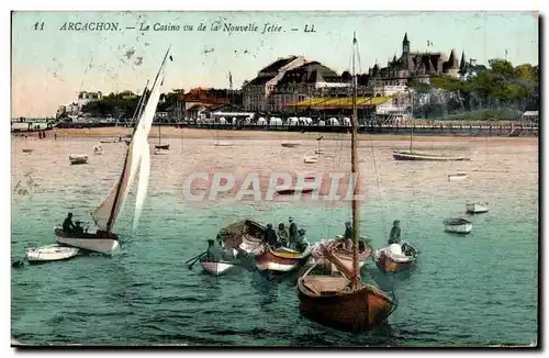 Arcachon Ansichtskarte AK Le casino vu de la nouvelle jetee Bateaux