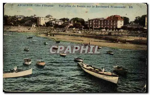 Arcachon Cartes postales Vue prise du bassin sur le boulevard Promenade