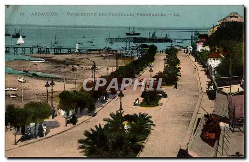 Cartes postales Arcachon Perspective des nouvelles promenades