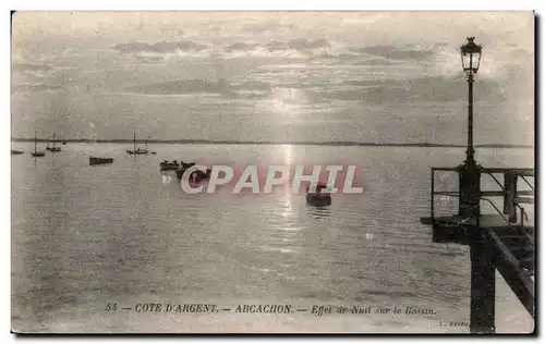 Ansichtskarte AK Arcachon Effet de nuit sur le bassin