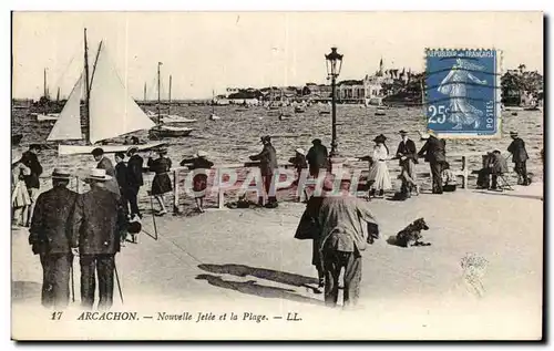 Cartes postales Arcachon Nouvelle jetee et la plage