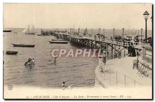 Cartes postales Arcachon La jetee Promenade a maree basse