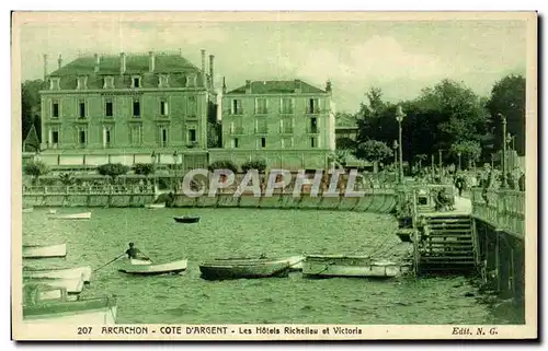 Arcachon Ansichtskarte AK Les hotels Richelieu et Victoria