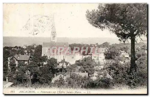 Arcachon Cartes postales Panorama de l'eglise Sainte marie