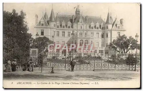 Arcachon Cartes postales Le casino et la plage Ancien chateau Deganne