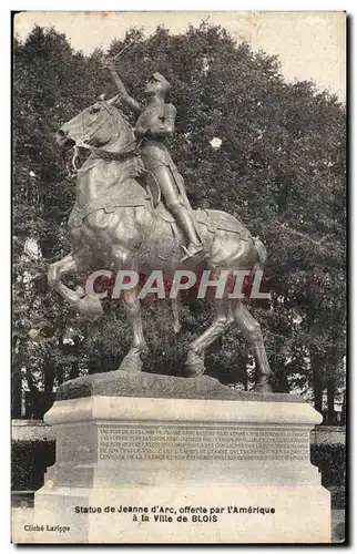 Ansichtskarte AK Blois Statue de Jeanne d&#39arc offerte par l&#39Amerique a la ville de Blois