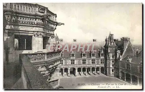 Cartes postales Blois Chateau Vue sur la cour de l&#39escalier Francois 1er