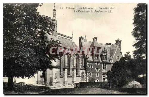 Cartes postales Blois Le chateau Aile Louis XII La facade sur les jardins