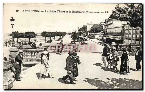 Arcachon Cartes postales La place Thiers et le boulevard Promenade