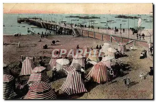 Arcachon Ansichtskarte AK La plage les tentes la jetee promenade