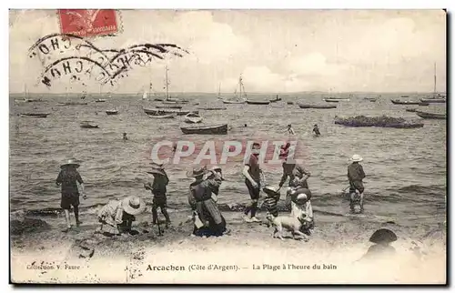 Arcachon Ansichtskarte AK La plage a l&#39heure du bain