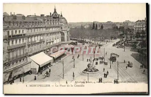 Montpellier Cartes postales La place de la comedie