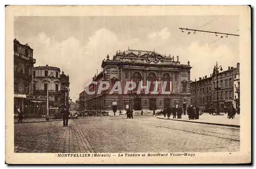 Montpellier Ansichtskarte AK Le theatre et boulevard Victor Hugo