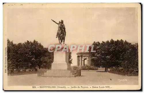 Montpellier Ansichtskarte AK Jardin du Peyrou Statue Louis XIV